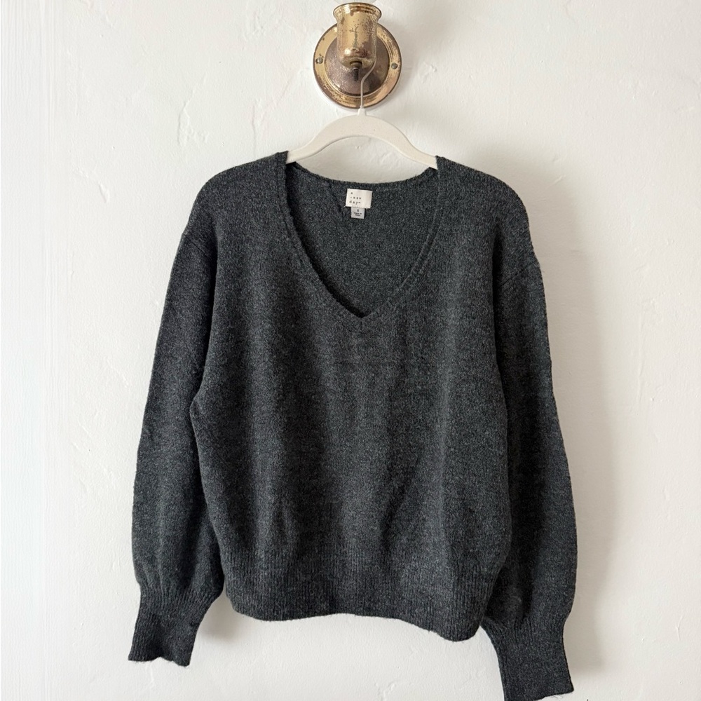 Charcoal V-Neck Sweater